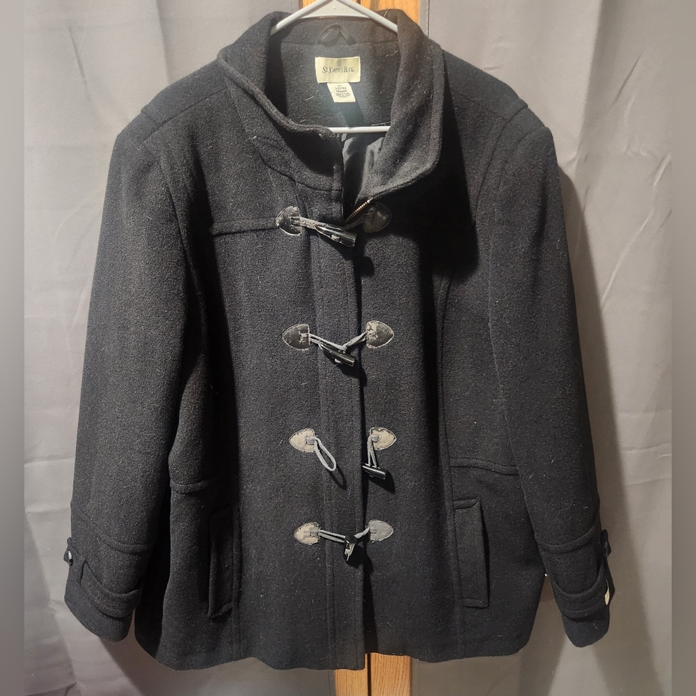 St. John's Bay Classic Black Pea Coat
